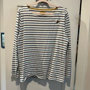 Joules Navy and White Striped Long Sleeve Tee